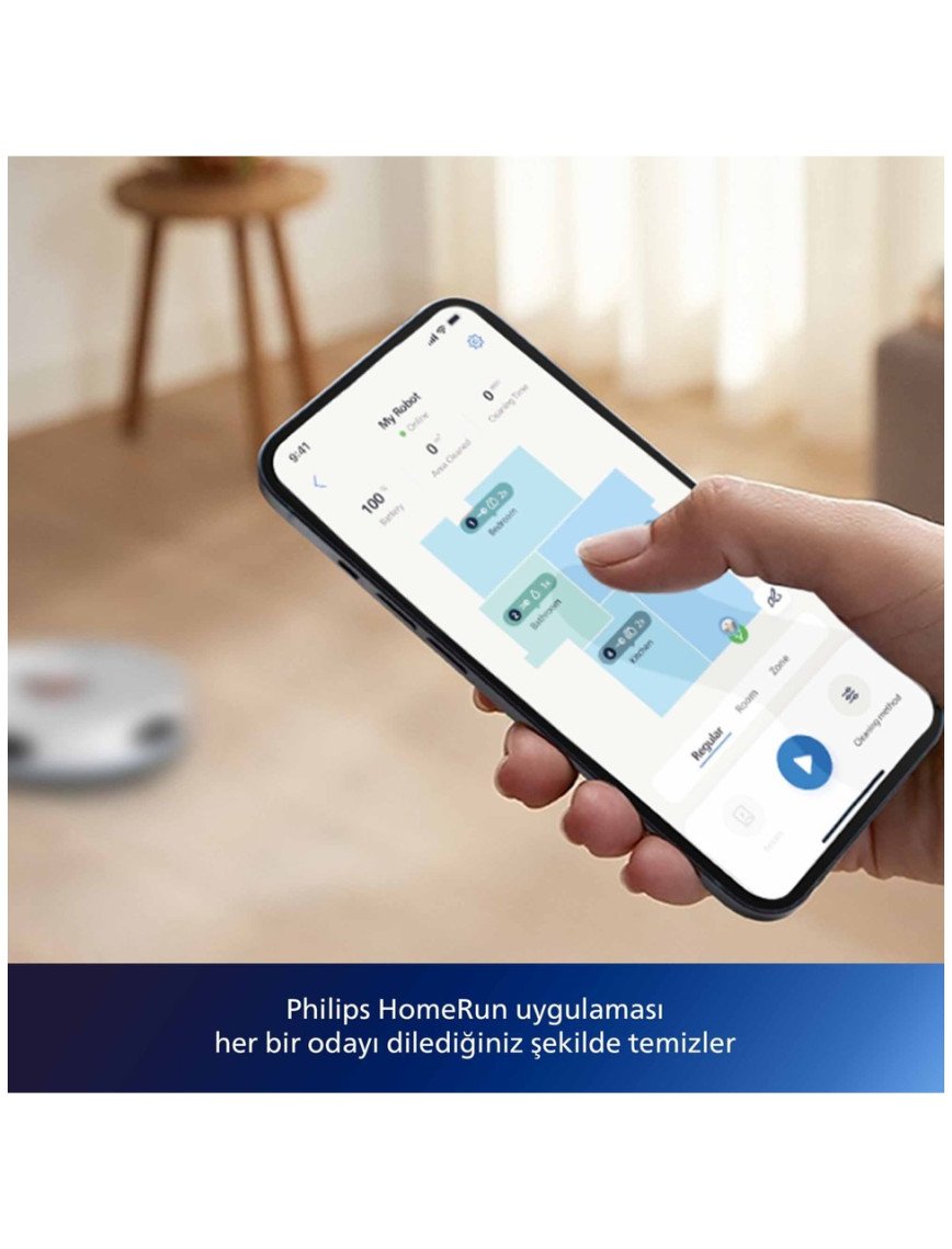 Philips XU2100/20 2000 Serisi Islak Kuru Moplu İstasyonlu Robot Süpürge, HomeRun Uygulaması, LDS Radar Navigasyon, Beyaz,